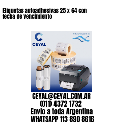 Etiquetas autoadhesivas 25 x 64 con fecha de vencimiento