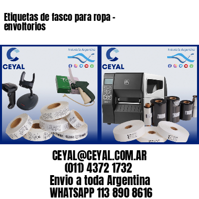 Etiquetas de fasco para ropa - envoltorios