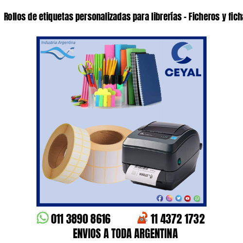 Rollos de etiquetas personalizadas para librerías – Ficheros y fichas