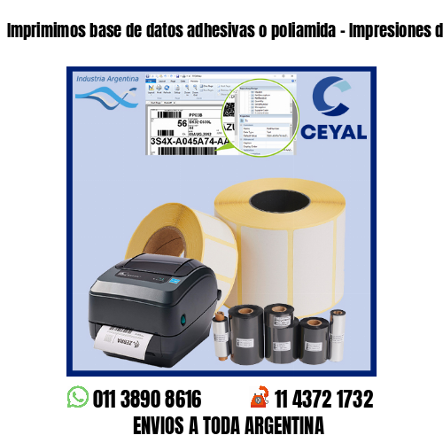 Imprimimos base de datos adhesivas o poliamida – Impresiones de excelencia!
