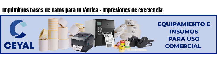 Imprimimos bases de datos para tu fábrica - Impresiones de excelencia!