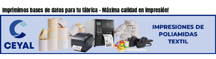Imprimimos bases de datos para tu fábrica - Máxima calidad en impresión!