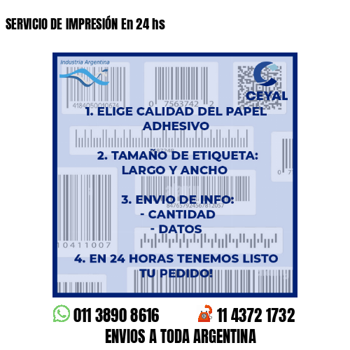 SERVICIO DE IMPRESIÓN En 24 hs