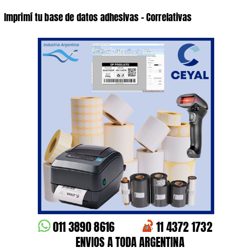 Imprimí tu base de datos adhesivas – Correlativas