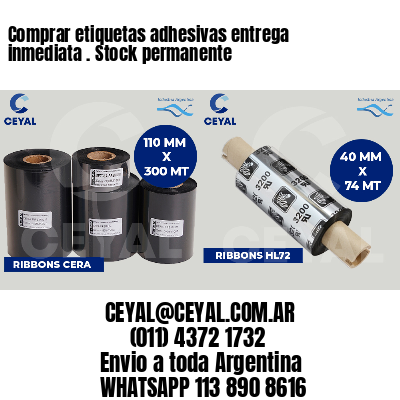 Comprar etiquetas adhesivas entrega inmediata . Stock permanente