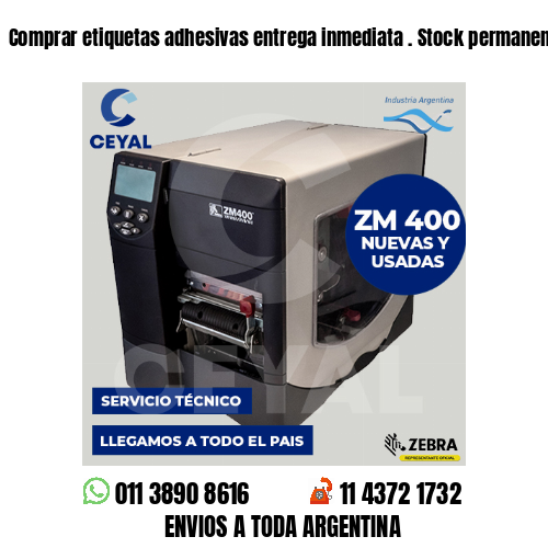 Comprar etiquetas adhesivas entrega inmediata . Stock permanente