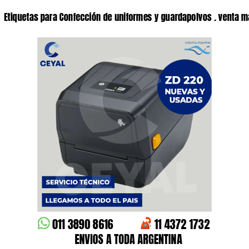 Etiquetas para Confección de uniformes y guardapolvos . venta mayorista