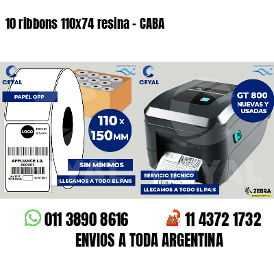 10 ribbons 110x74 resina - CABA
