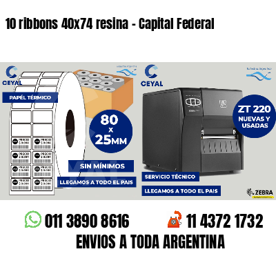 10 ribbons 40x74 resina - Capital Federal