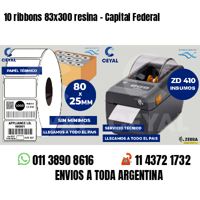 10 ribbons 83x300 resina - Capital Federal