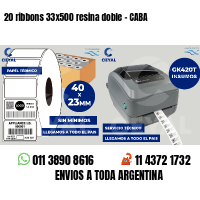 20 ribbons 33x500 resina doble - CABA
