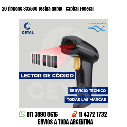 20 ribbons 33x500 resina doble - Capital Federal