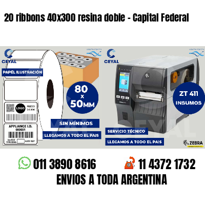 20 ribbons 40x300 resina doble - Capital Federal