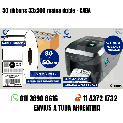 50 ribbons 33x500 resina doble - CABA
