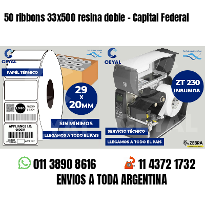 50 ribbons 33x500 resina doble - Capital Federal