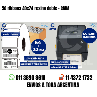 50 ribbons 40x74 resina doble - CABA