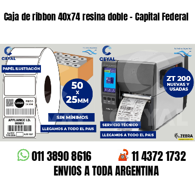 Caja de ribbon 40x74 resina doble - Capital Federal