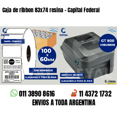 Caja de ribbon 83x74 resina - Capital Federal