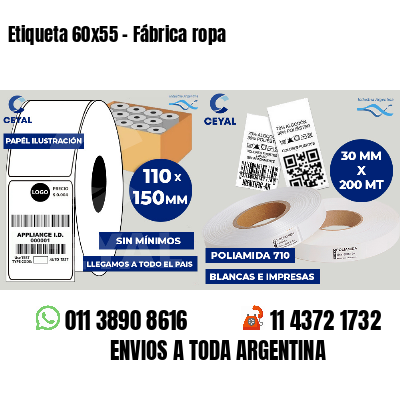 Etiqueta 60x55 - Fábrica ropa