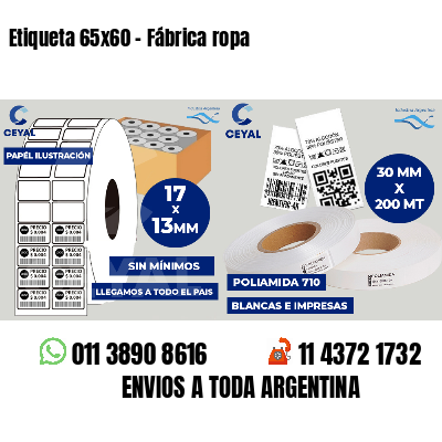 Etiqueta 65x60 - Fábrica ropa