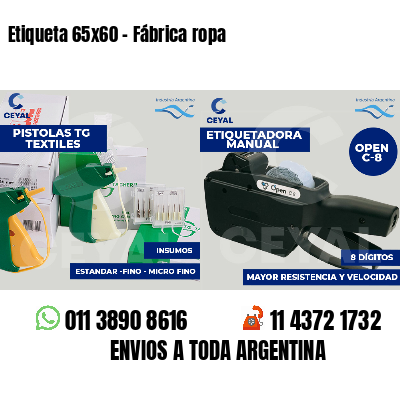 Etiqueta 65x60 - Fábrica ropa