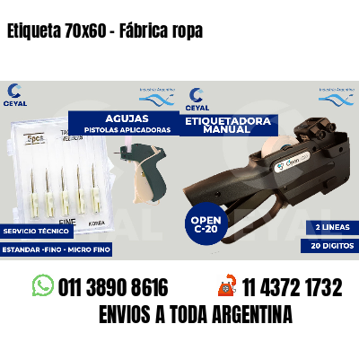 Etiqueta 70x60 - Fábrica ropa