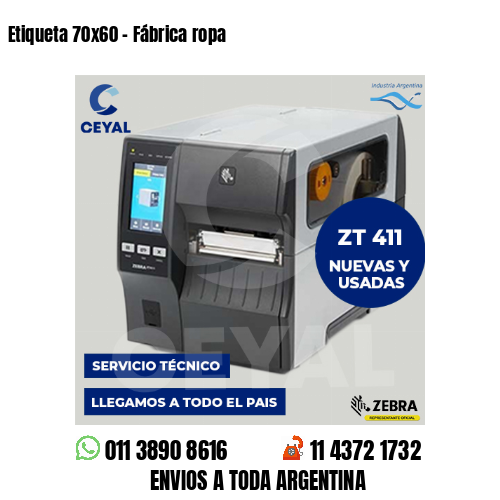 Etiqueta 70×60 – Fábrica ropa