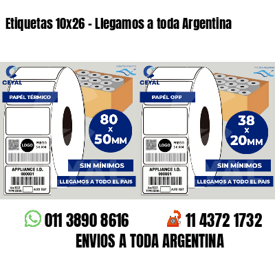 Etiquetas 10x26 - Llegamos a toda Argentina