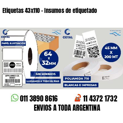 Etiquetas 43x110 - Insumos de etiquetado