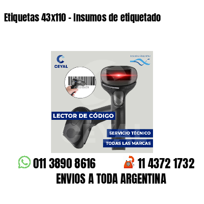 Etiquetas 43x110 - Insumos de etiquetado