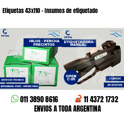 Etiquetas 43x110 - Insumos de etiquetado