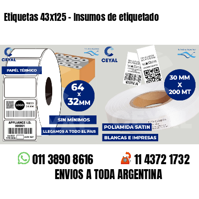Etiquetas 43x125 - Insumos de etiquetado