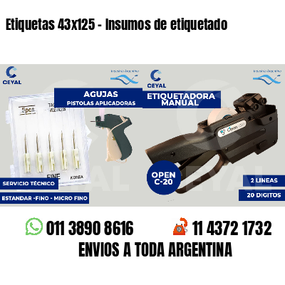 Etiquetas 43x125 - Insumos de etiquetado