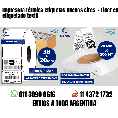 Impresora térmica etiquetas Buenos Aires  - Líder en etiquetado textil