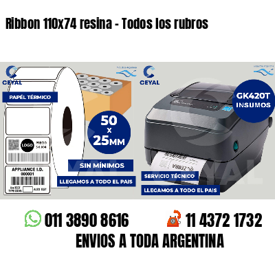 Ribbon 110x74 resina - Todos los rubros