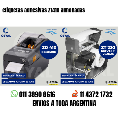 etiquetas adhesivas Zt410 almohadas