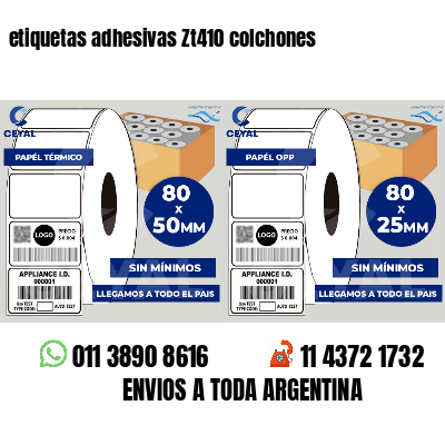 etiquetas adhesivas Zt410 colchones