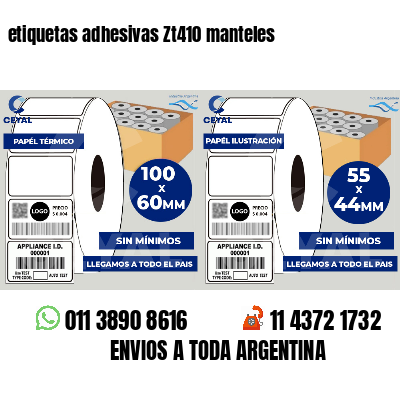 etiquetas adhesivas Zt410 manteles