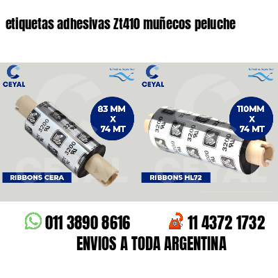 etiquetas adhesivas Zt410 muñecos peluche