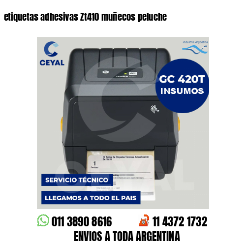 etiquetas adhesivas Zt410 muñecos peluche