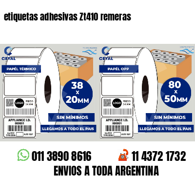 etiquetas adhesivas Zt410 remeras