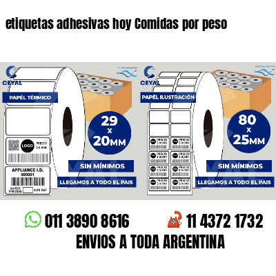 etiquetas adhesivas hoy Comidas por peso