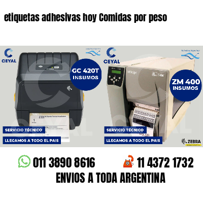 etiquetas adhesivas hoy Comidas por peso