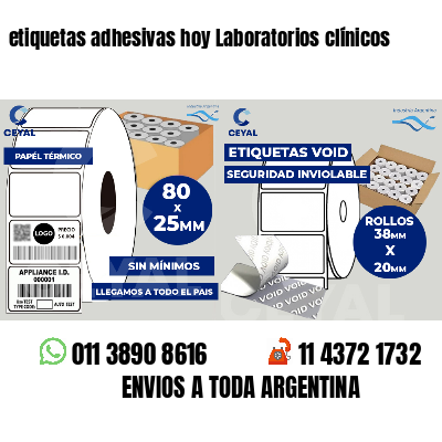 etiquetas adhesivas hoy Laboratorios clínicos
