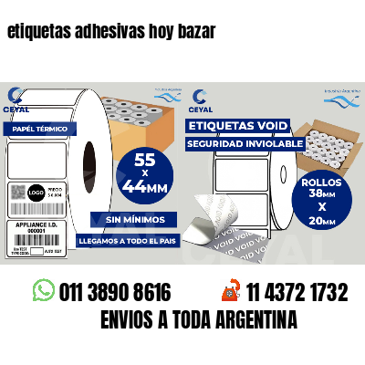 etiquetas adhesivas hoy bazar