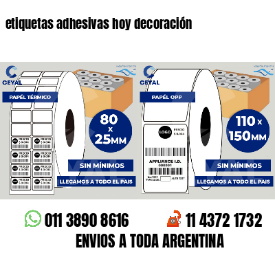 etiquetas adhesivas hoy decoración