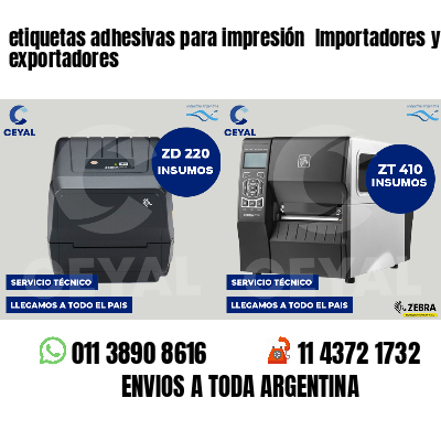 etiquetas adhesivas para impresión  Importadores y exportadores