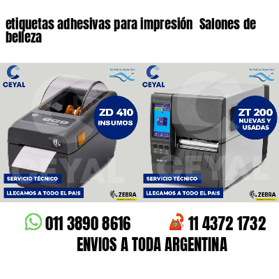 etiquetas adhesivas para impresión  Salones de belleza