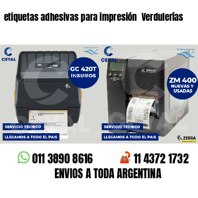 etiquetas adhesivas para impresión  Verdulerías