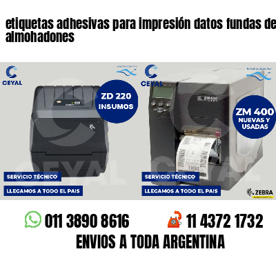 etiquetas adhesivas para impresión datos fundas de almohadones